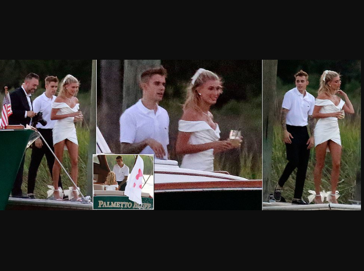 Justin Bieber?and Hailey Baldwin pictured together as they arrive South Carolina for their wedding rehearsal dinner (Photos)