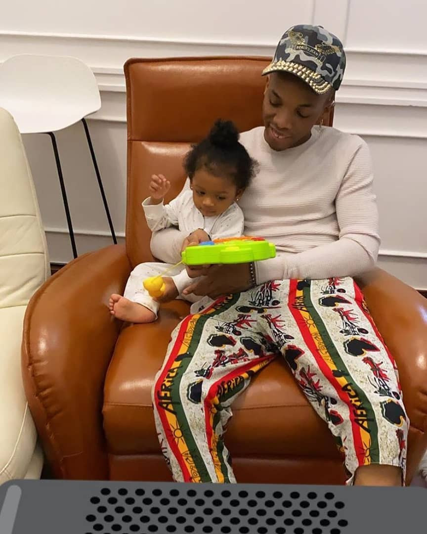 Adorable photo of Tekno and his daughter, Skye