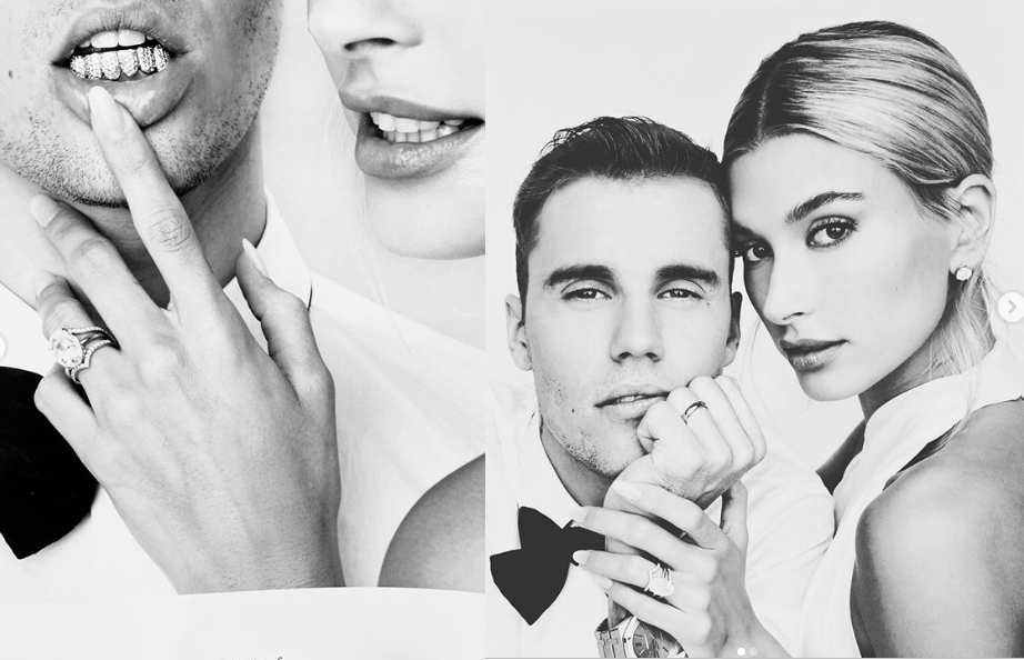 Hailey and Justin Bieber flaunt $750k worth of jewels including their wedding bands in new intimate wedding portraits (Photos)