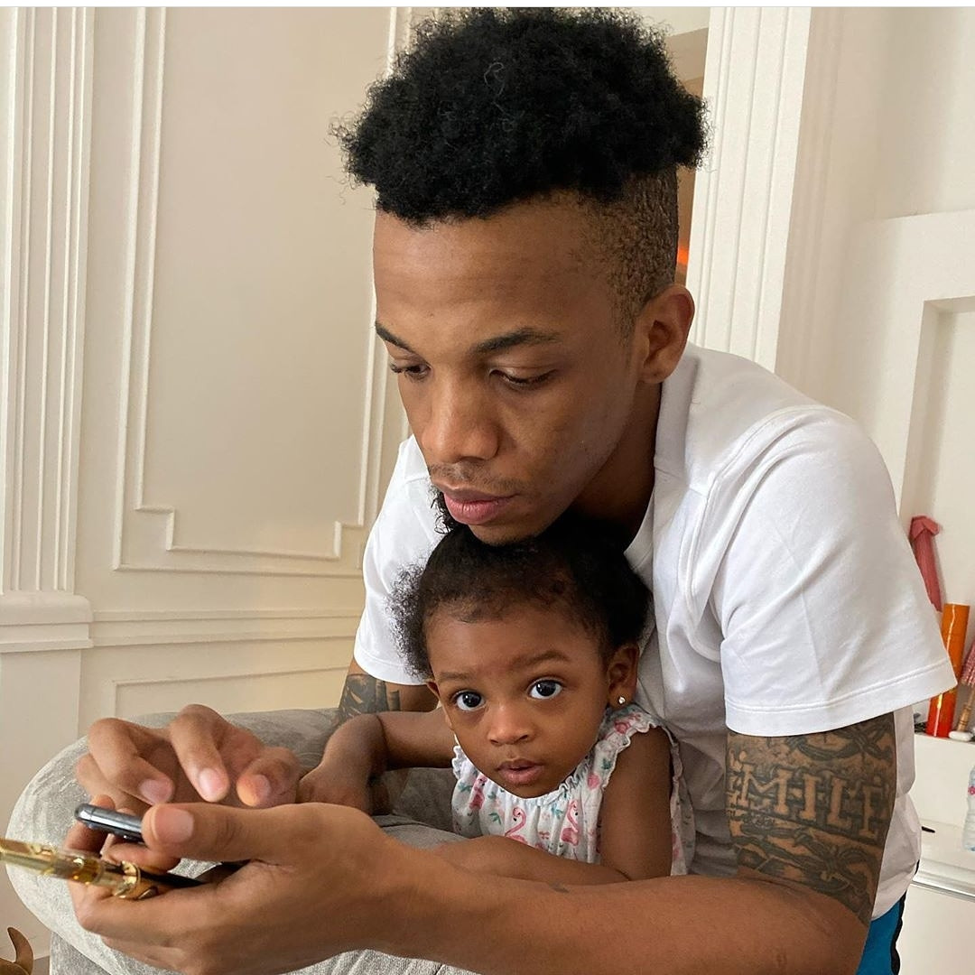 Adorable photo of singer Tekno and his daughter, Skye