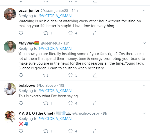 Victoria Kimani comes under fire for saying Big Brother Naija keeps people 