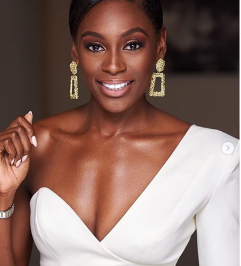 Mike?s wife stuns in cleavage-baring outfit to #BBNaijaFinale (Photos)