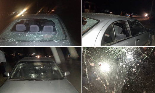 Twitter stories: Lady allegedly beaten to stupor and her car damaged by policeman because she honked at him (photos)