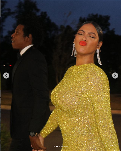 Beyonce poses with her husband Jay-Z at the opening of Tyler Perry Studios in Atlanta (Photos)