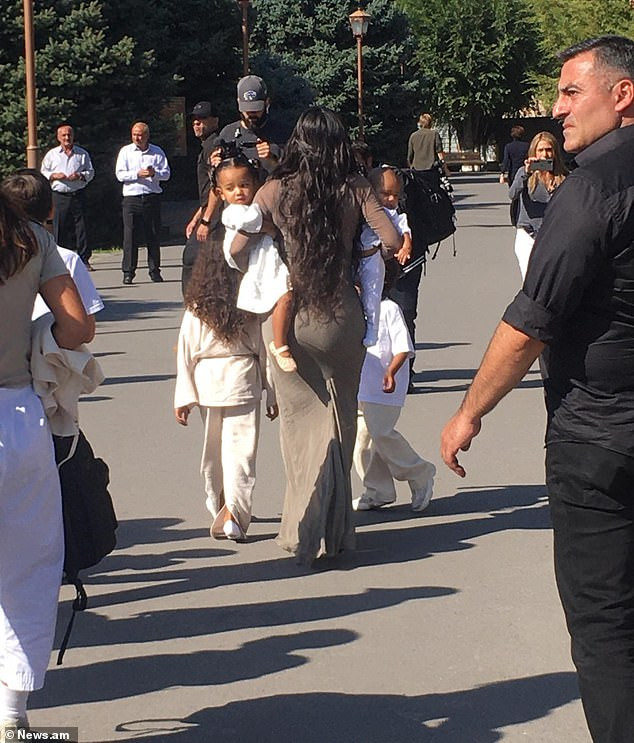 Kim Kardashian arrives in Armenia with her adorable children ahead of their baptism (Photos)