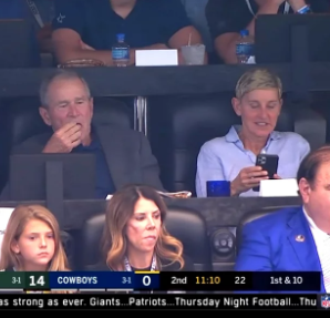 Elle DeGeneres addresses sitting next to George W. Bush at the Cowboys game following backlash (video)