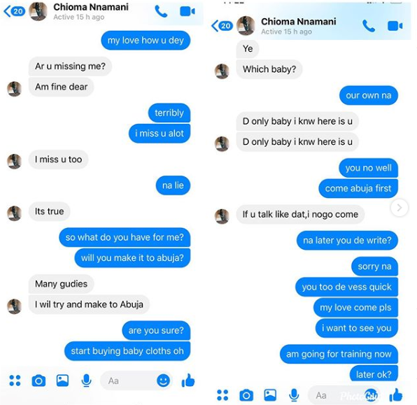 Super Eagles defender, Kenneth Omeruo shares hilarious Facebook chats with his wife from 11-years back