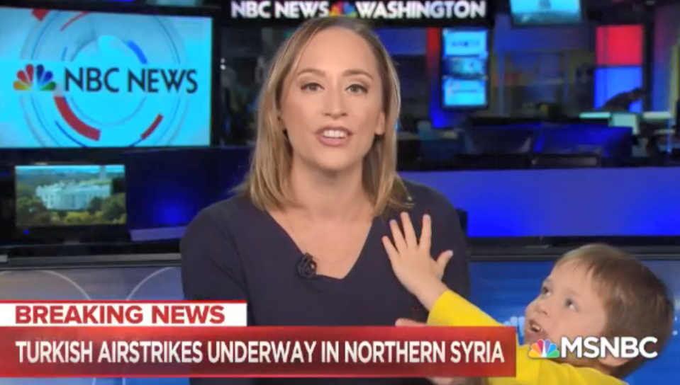 Adorable moment US TV host was interrupted on live TV by her son (video)