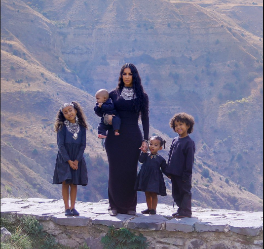 Kim Kardashian and sister Kourtney are joined by all their children in matching outfits for adorable photoshoot in Armenia 