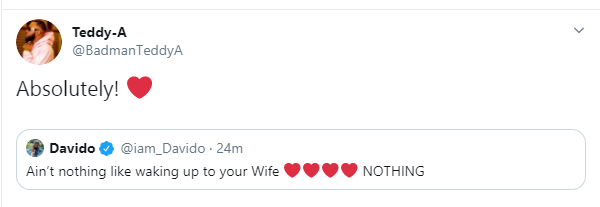 Davido shares what it feels like having a wife. And Teddy A agrees