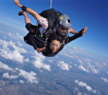 Ex-BBNaija housemate Nina shares photos from her skydiving experience 