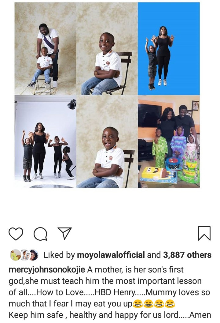 Mercy Johnson celebrates son Henry as he marks his 5th birthday
