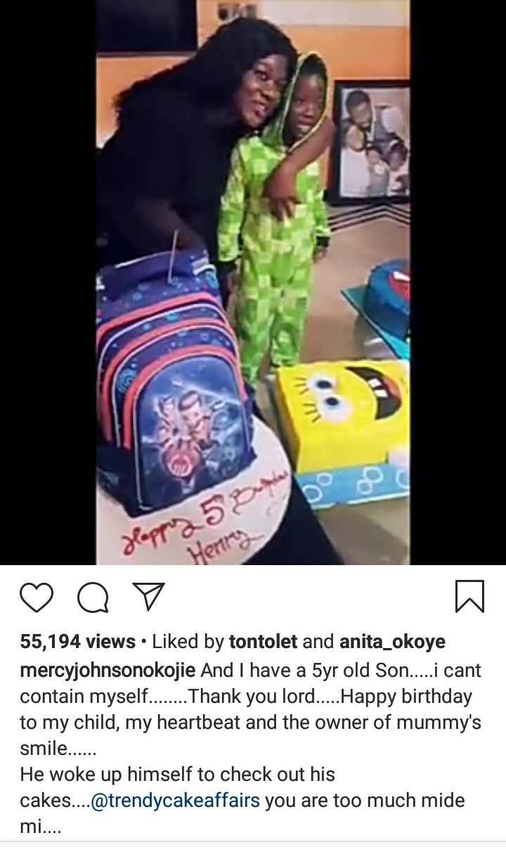 Mercy Johnson celebrates son Henry as he marks his 5th birthday