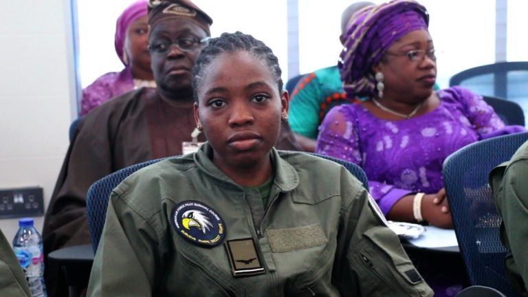 Nigerian Air Force decorates first female combat pilot and first female helicopter pilot (Photos/Video)