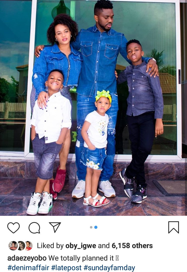 Lovely family photos of Adaeze Yobo, Joseph Yobo, and their kids all clad in denim