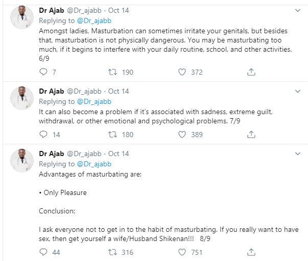 Nigerian Doctor reveals why masturbation is injurious to the health of men and women 