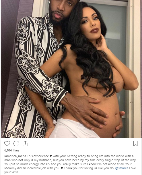 Erica Mena goes naked from the waist up then thanks new husband Safaree for loving her
