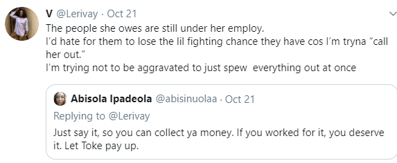 Toke Makinwa vows to give N500k to anyone who can reveal user of a Twitter account who accused her of owing her staff