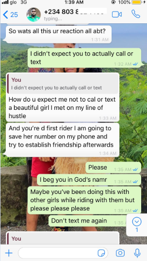 Twitter user shares screenshots of intimate messages an e-cab driver sent her after her ride