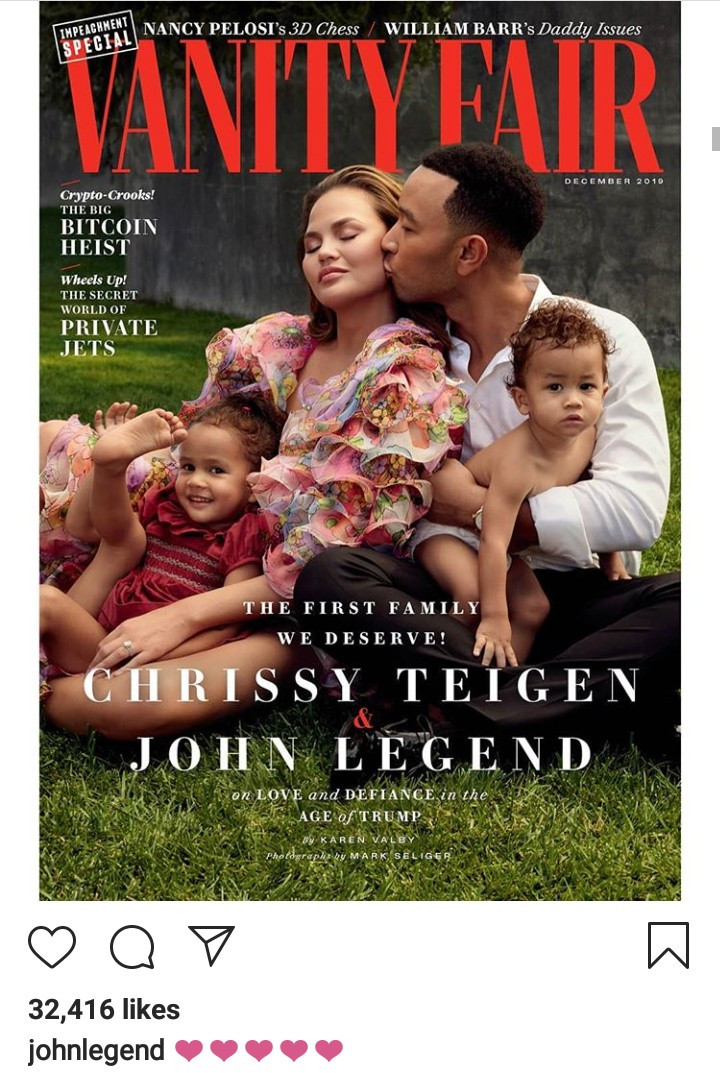 John Legend, Chrissy Teigen and their kids cover Vanity Fair