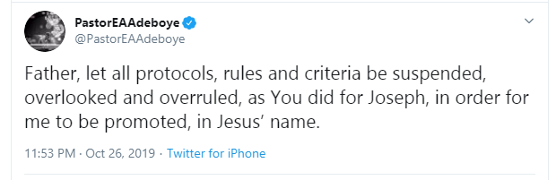 Nigerians tackle Pastor Adeboye over his prayer 