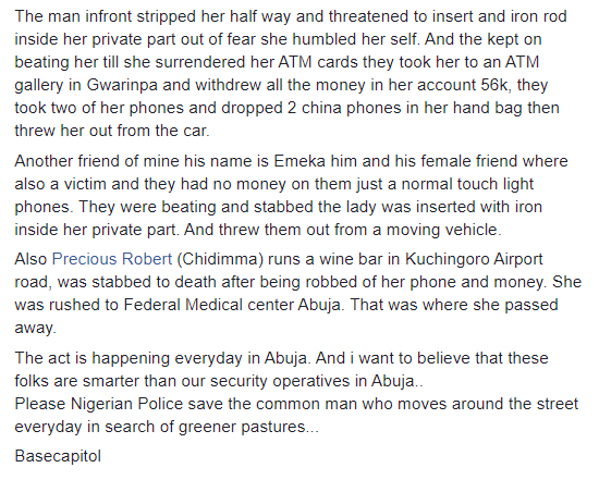 Concerned Nigerian raises alarm over increase of one chance operation in Abuja; discloses how they operate.