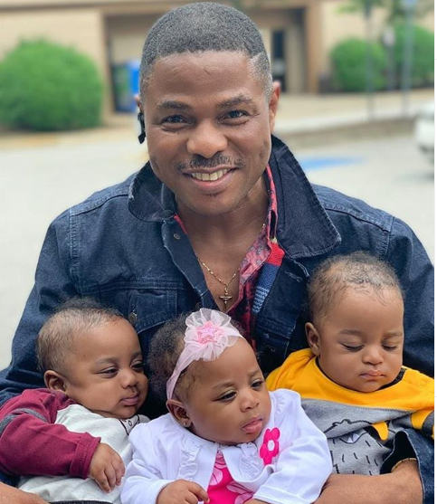 First photo of Yinka Ayefele and his triplets
