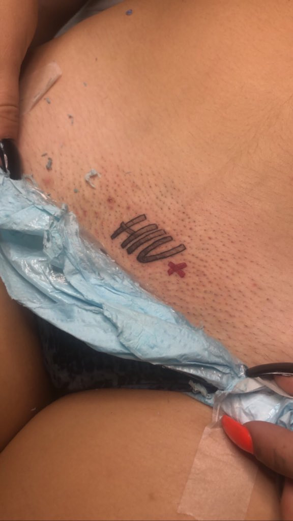 Lady tattoos "HIV+" on her private part to announce she has the virus (See Photos)