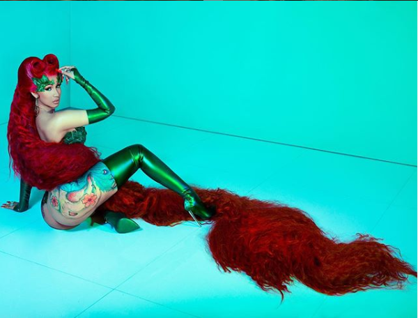  Cardi B bares it all in sexy Poison Ivy costume for Halloween along with nearly 7-foot-long wig (Photos)