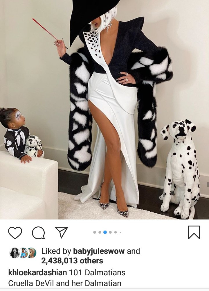 Khloe Kardashian and daughter True wear 101 Dalmatian Halloween inspired costumes (photos)