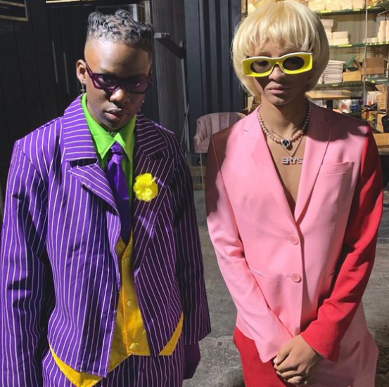 Nigerian singer Rema strikes a pose with Jaden Smith in US