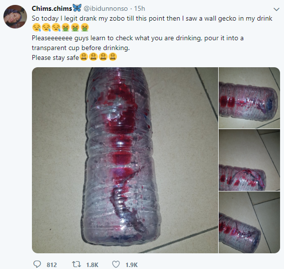 Ewww! Woman reveals the shocking thing she found in her zobo drink after drinking it