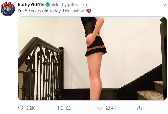 Kathy Griffin causes a stir on Twitter as she marks 59th birthday with lovely photo