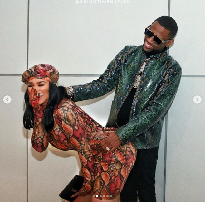 Rapper Fabolous?and his partner Emily Bustamante strike suggestive poses in new photos