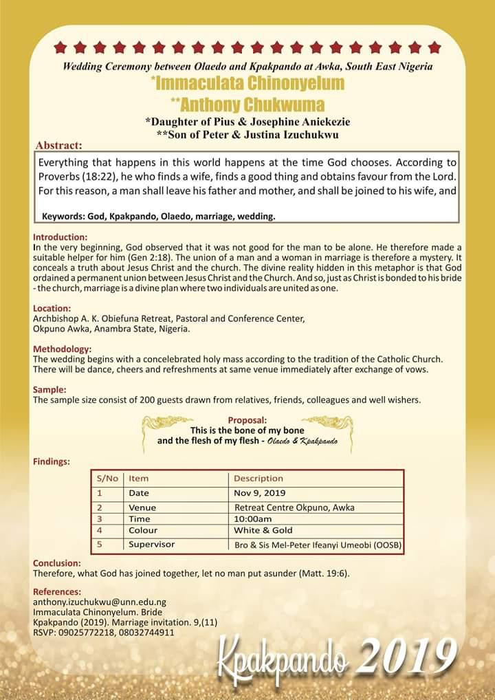 Check out this of a kind wedding invitation
