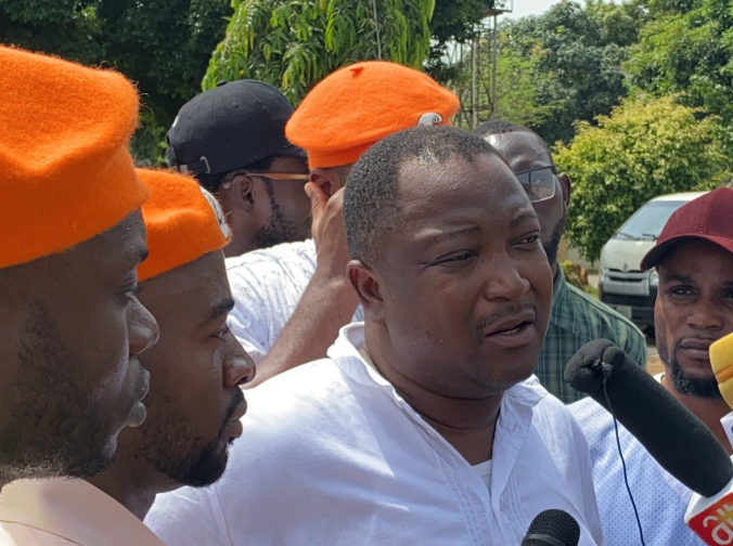 They have refused to release Sowore to us - Deji Adeyanju, other activists stage protest at DSS office (photos)
