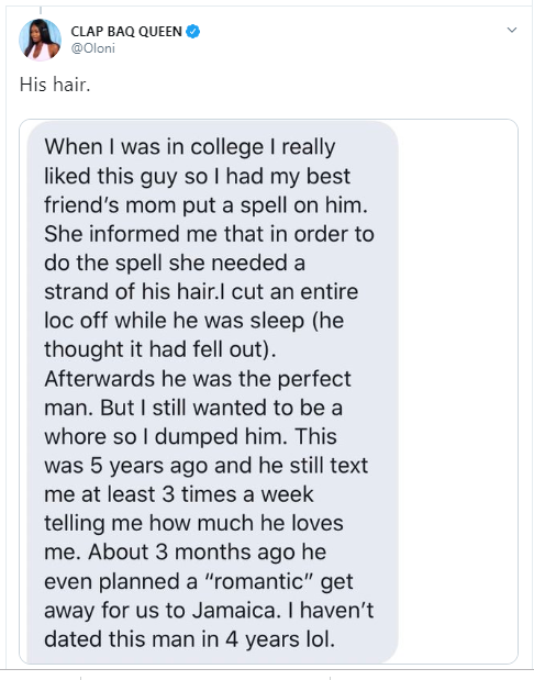 Ladies reveal the kind of rituals they did to get and keep a man and it