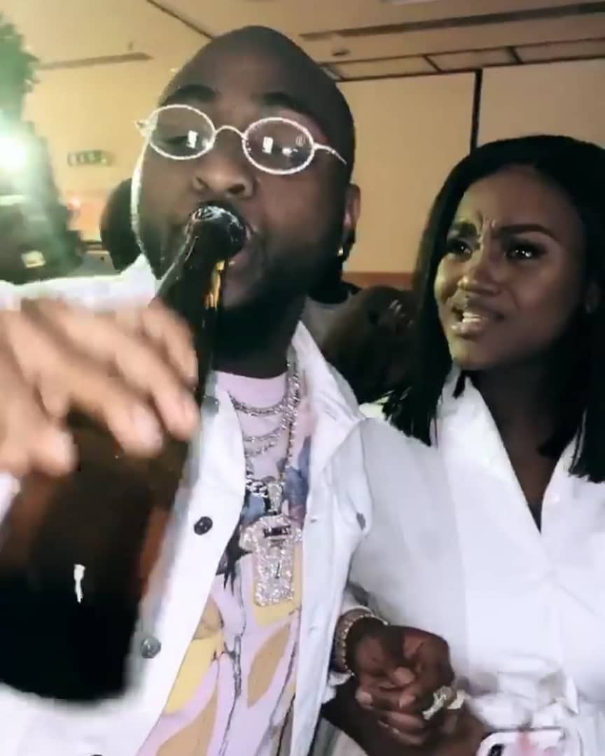 Caption this new photo of Davido and his fiancee Chioma Rowland