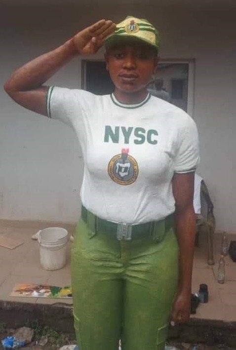 Amazing! This sculpture of a female Corps member made by a male Corps member is so realistic it could pass for a real human being