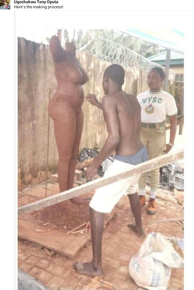 Amazing! This sculpture of a female Corps member made by a male Corps member is so realistic it could pass for a real human being