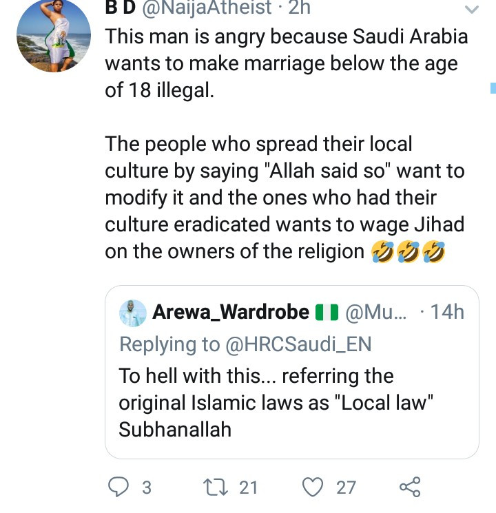 Nigerian man kicks against Saudi Arabia enacting law that prohibits underage marriage