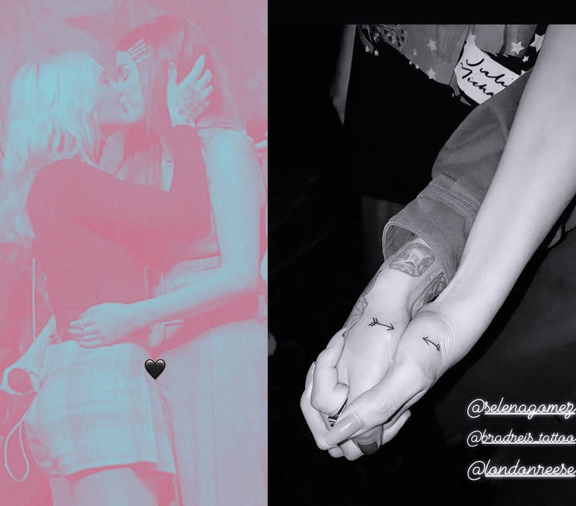 Selena Gomez and Julia Michaels share a kiss on stage and show off their matching tattoos (Photos)