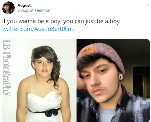 Women who transitioned to men share before and after photos with the caption: "If you wanna be a boy, you can just be a boy"