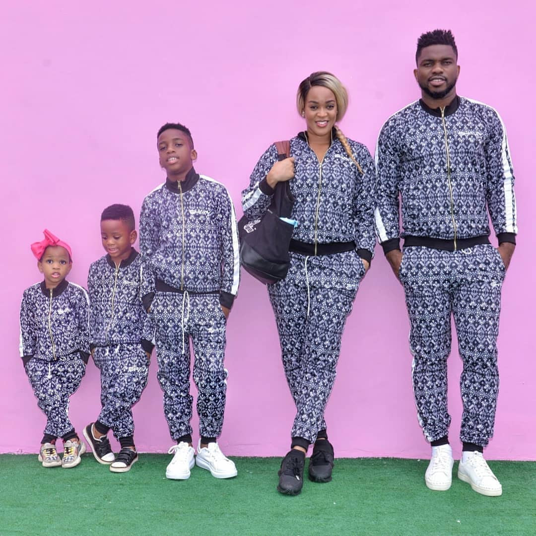 Adaeze and Joseph Yobo pose with their kids in matching outfit (photos)