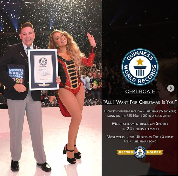 Mariah Carey breaks three Guinness World Records with her Christmas classic song (Photos)