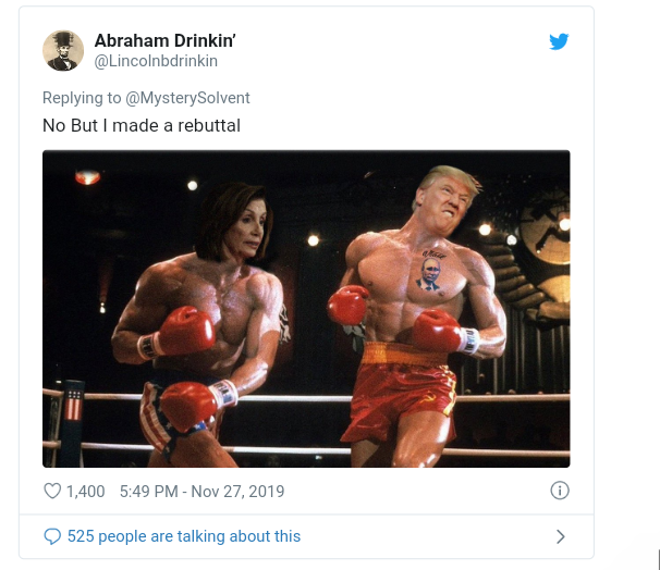 Twitter users react after Trump posts bare chested image of his face on a Rocky Balbao body 