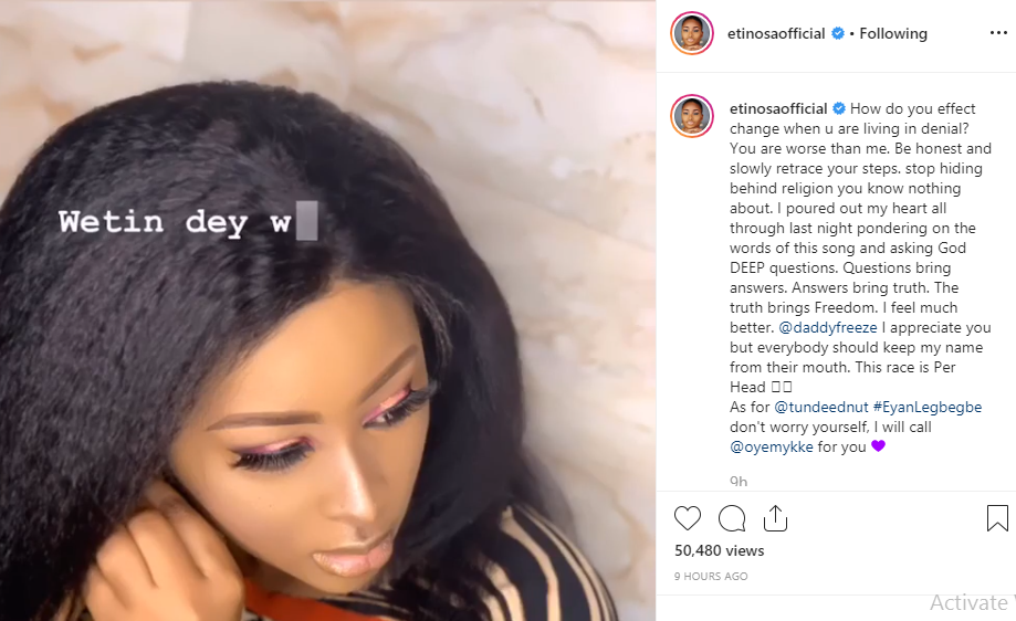 Give me a Quran and I will mess it up in 2 seconds - Etinosa says after using a Bible as an ashtray 
