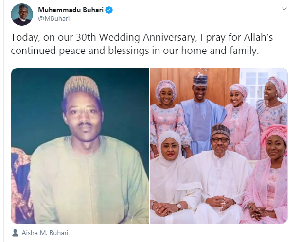 President Buhari and Aisha celebrate 30th wedding anniversary (video)