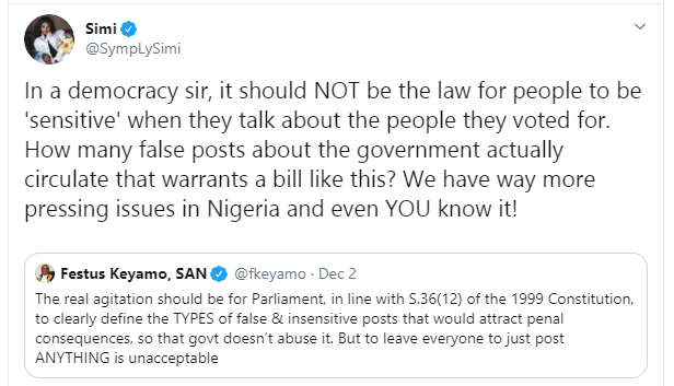 We have way more pressing issues in Nigeria - Simi tells Festus Keyamo on hate speech bill 