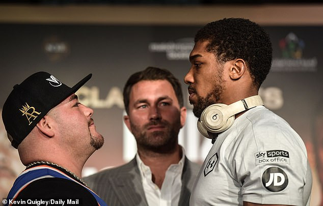 Anthony Joshua and Andy Ruiz face off ahead of their much-anticipated rematch on Saturday (Photos)